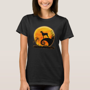 Doberman Dog And Moon  Scary Halloween Costume T-Shirt