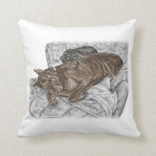 Doberman Dog and Puppy Cushion
