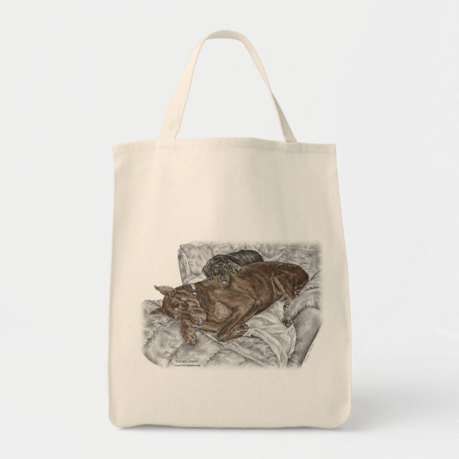 Doberman Dog and Puppy Tote Bag (Front)