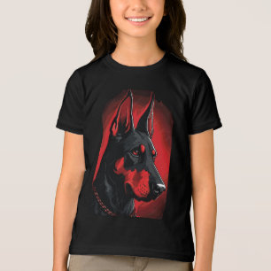Doberman Dog Art Print Cute Pet Lover Gift Tri-Blend Shirt