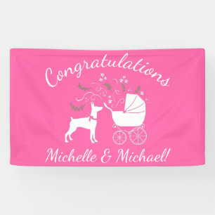 Doberman Dog Baby Shower Puppy Dobie Pinscher Banner