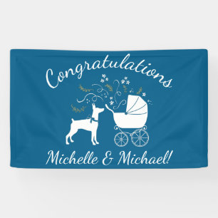 Doberman Dog Baby Shower Puppy Dobie Pinscher Banner