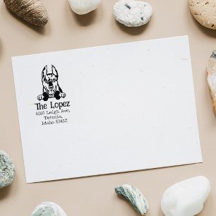 Doberman Dog, Custom Return Address,  Rubber Stamp