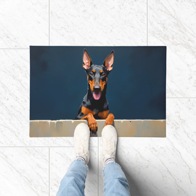 Doberman Dog Doormat Art (Indoor)