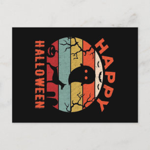 Doberman Dog Happy Halloween Scary Ghost Holiday Postcard