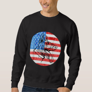 Doberman Dog Lover American Flag Patriotic Dobie B Sweatshirt