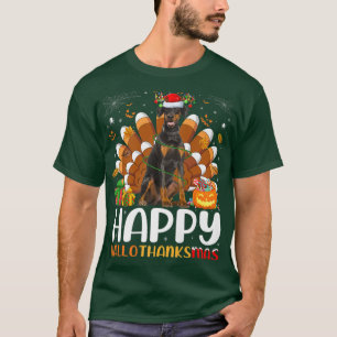 Doberman Dog Lover Halloween Christmas Happy Hallo T-Shirt