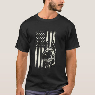 Doberman Dog lover Pinscher american Flag Dogs of T-Shirt
