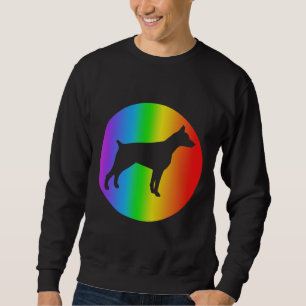 Doberman Dog Lover Rainbow Silhouette Doberman Pin Sweatshirt