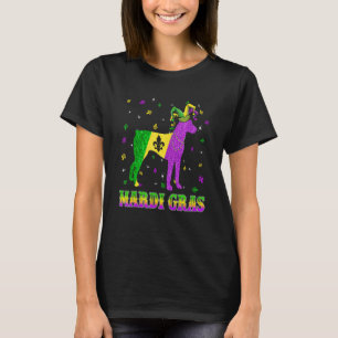 Doberman Dog Mardi Gras Carnival Jester Beads T-Shirt