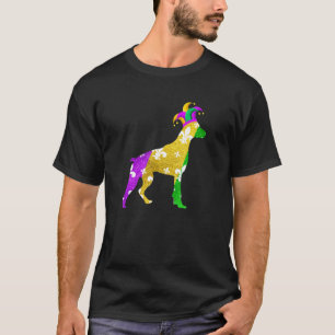 Doberman Dog Mardi Gras Carnivals Funny Puppy Love T-Shirt