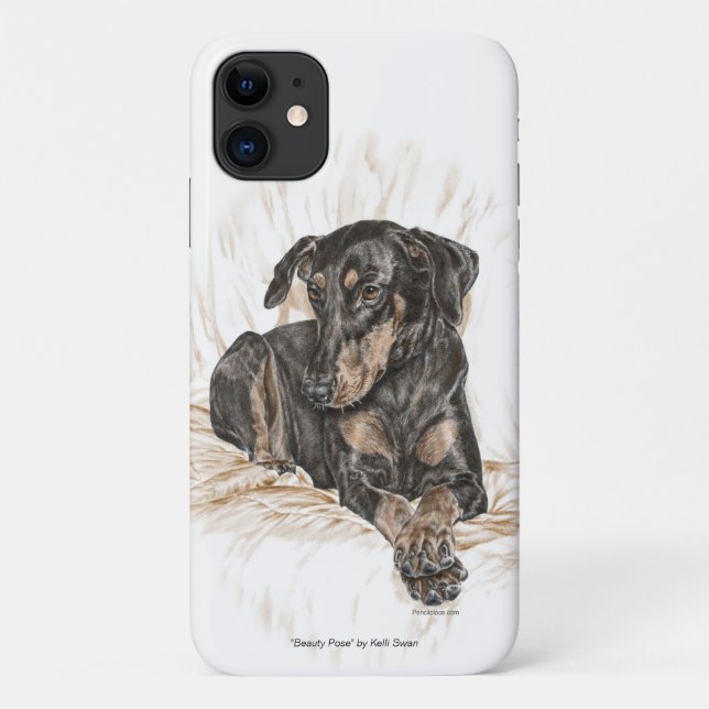 Doberman Dog Natural Ears Case-Mate iPhone Case (Back)
