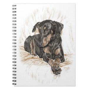 Doberman Dog Natural Ears Spiral Notebook