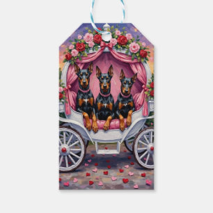 Doberman Dog Valentine's Day  Gift Tags