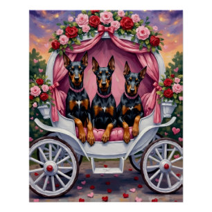 Doberman Dog Valentine's Day  Poster