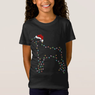 Doberman Dog Xmas Lighting Santa Hat Doberman Chri T-Shirt