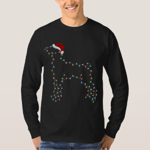 Doberman Dog Xmas Lighting Santa Hat Doberman Chri T-Shirt