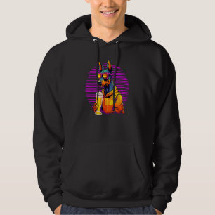 Doberman Drinking Beer For Mom Dad Dobie Hoodie