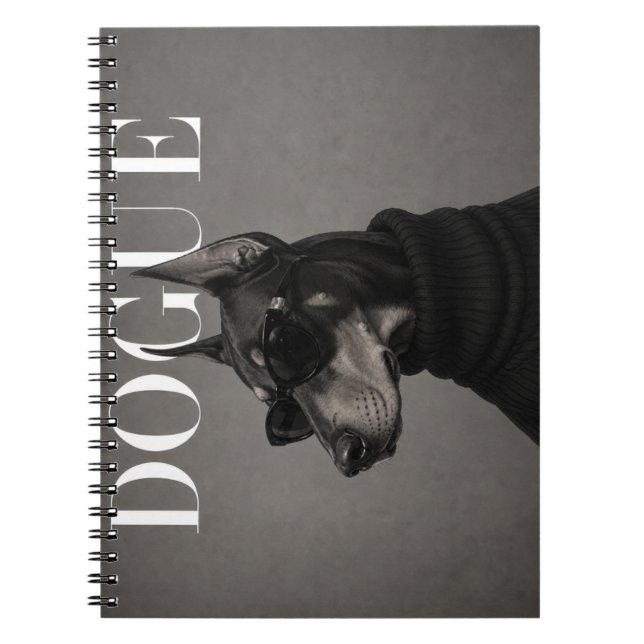 Doberman Editorial Dog Portrait Notebook (Front)