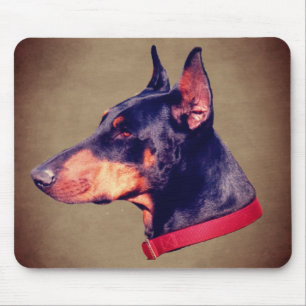 Doberman Face Dog  Mouse Pad