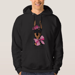 Doberman Flower Girl Hoodie