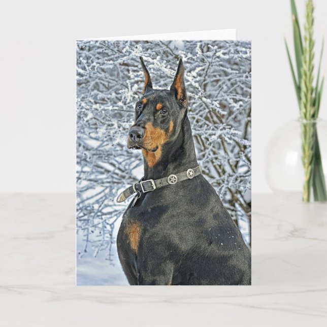 Doberman Fosty Day Card (Front)