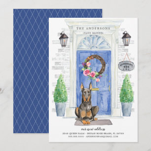 Doberman Front Door Moving Announcement