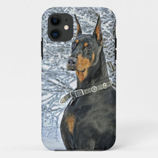 Doberman Frosty Day Case-Mate iPhone Case