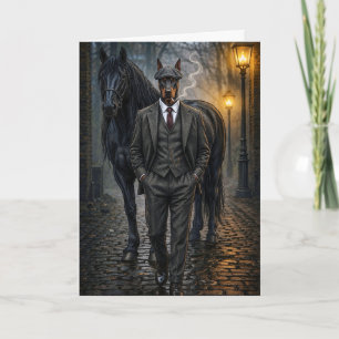 Doberman Gangster Blank  Card