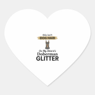 Doberman Glitter Funny Dog Lover Vintage Design_1 Heart Sticker