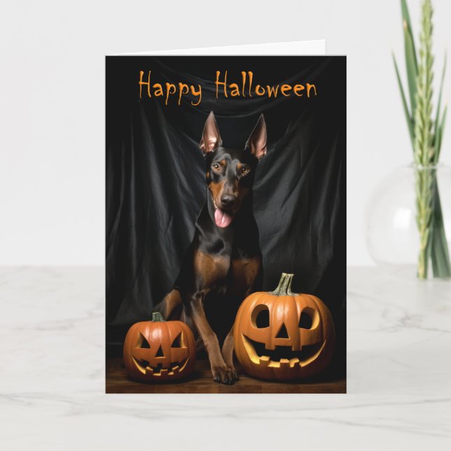 Doberman Halloween Card (Front)