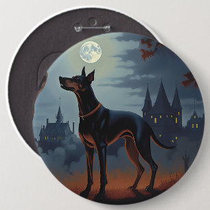 Doberman Halloween Scary 6 Cm Round Badge