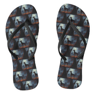 Doberman Halloween Scary Jandals
