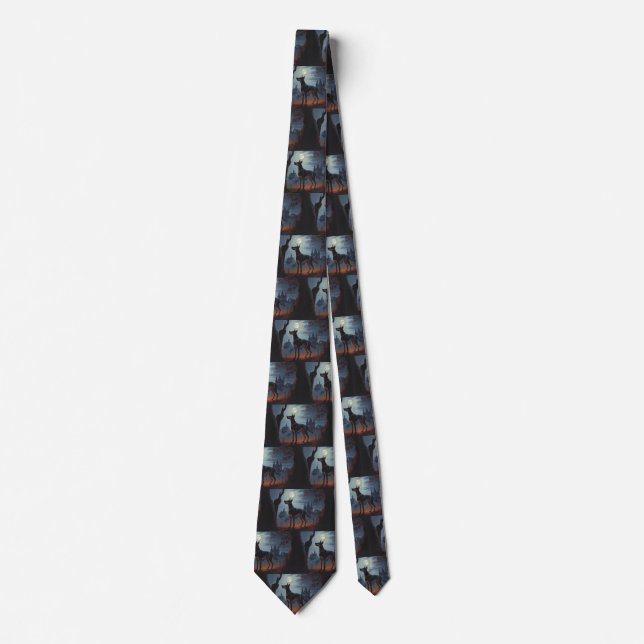 Doberman Halloween Scary Tie (Front)