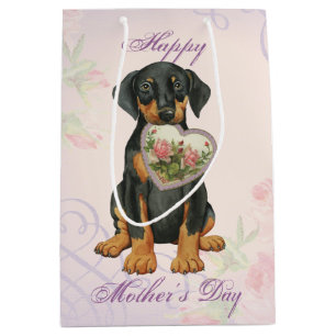 Doberman Heart Mum Medium Gift Bag