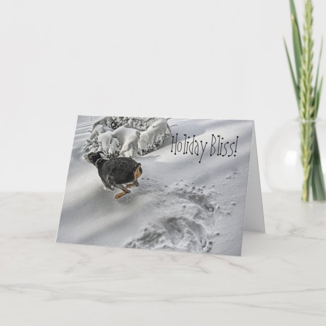 Doberman Holiday Bliss Greeting Card (Front)