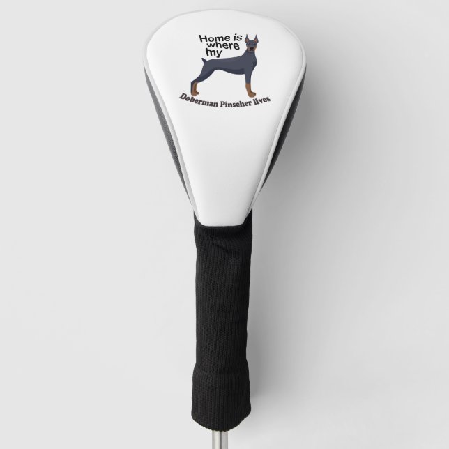 Doberman Home Golf Head Cover (Front)