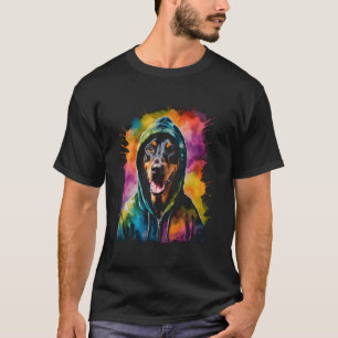 Doberman Hoodie Dog Colourful Funny Animal Art Pri T-Shirt