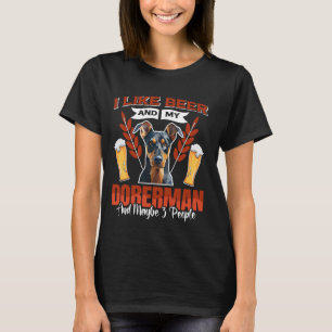 Doberman I LIKE BEER MY DOBERMAN AND 3 PEOPLE Men T-Shirt
