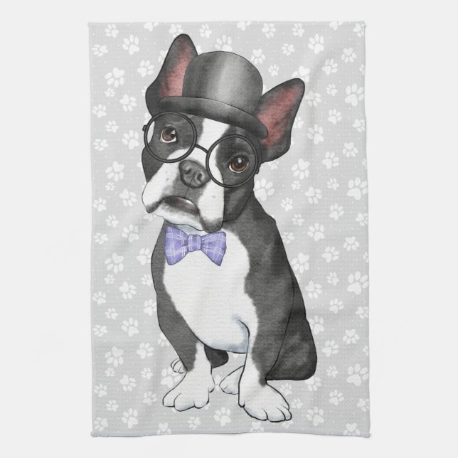 Doberman Illustration  Kitchen Towel (Vertical)