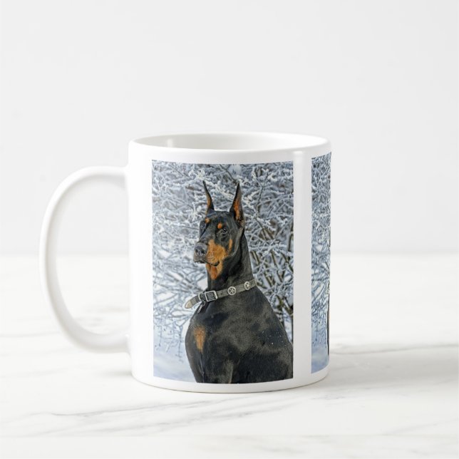 Doberman in Frosty Snow Mug (Left)