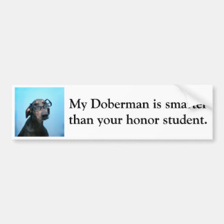 Doberman is smarter than honour student bumper sticker