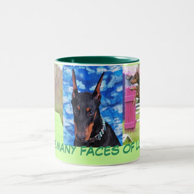 Doberman Love Two-Tone Coffee Mug (Center)