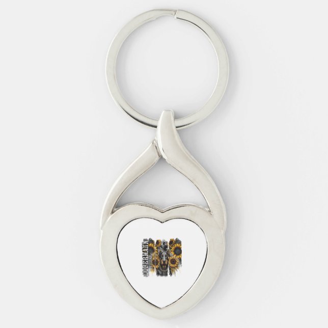 Doberman Mama Key Ring (Front)