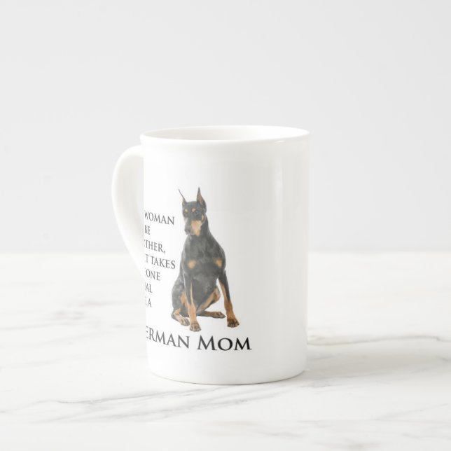 Doberman Mum Bone China Mug (Front Left)