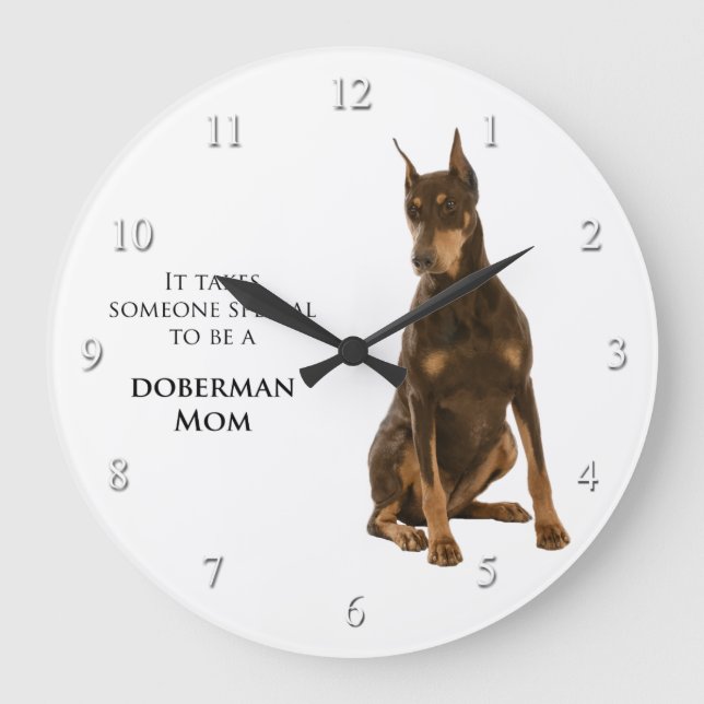 Doberman Mum Clock (Front)