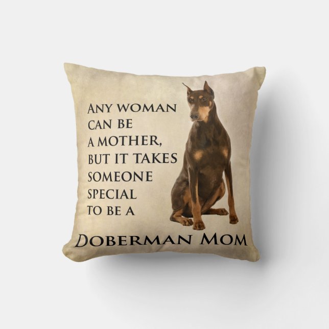 Doberman Mum Pillow (Front)