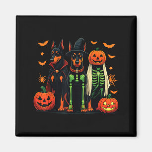 Doberman Mummy Ghost Witch Funny Dog Costume Magnet