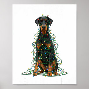 Doberman Nscher Christmas I'm Fine Everything Is F Poster
