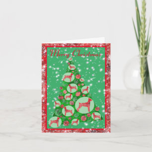 Doberman Pincher Dog Christmas Tree Cute Card